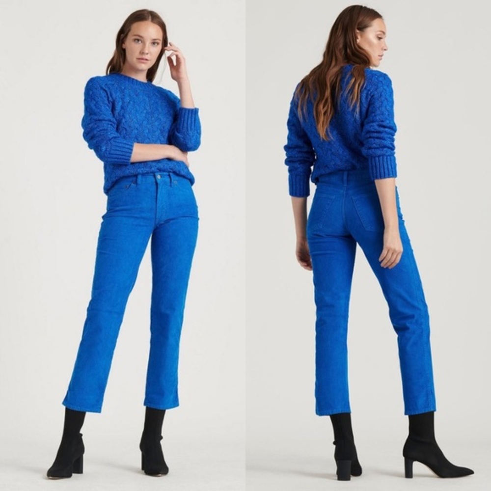 Lucky Brand Blue Corduroy Mid Rise Straight Jeans